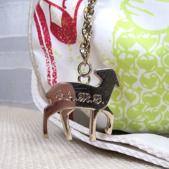 Very Rare L.A.M.B. LeSportsac Limited Edition Multi Icon Mega Barrel Bag w/Charm - Picture 3 of 16